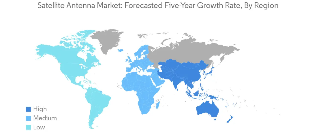 Market Analysis of Satellite Antenna Market: Forecasted Growth Rate by Region